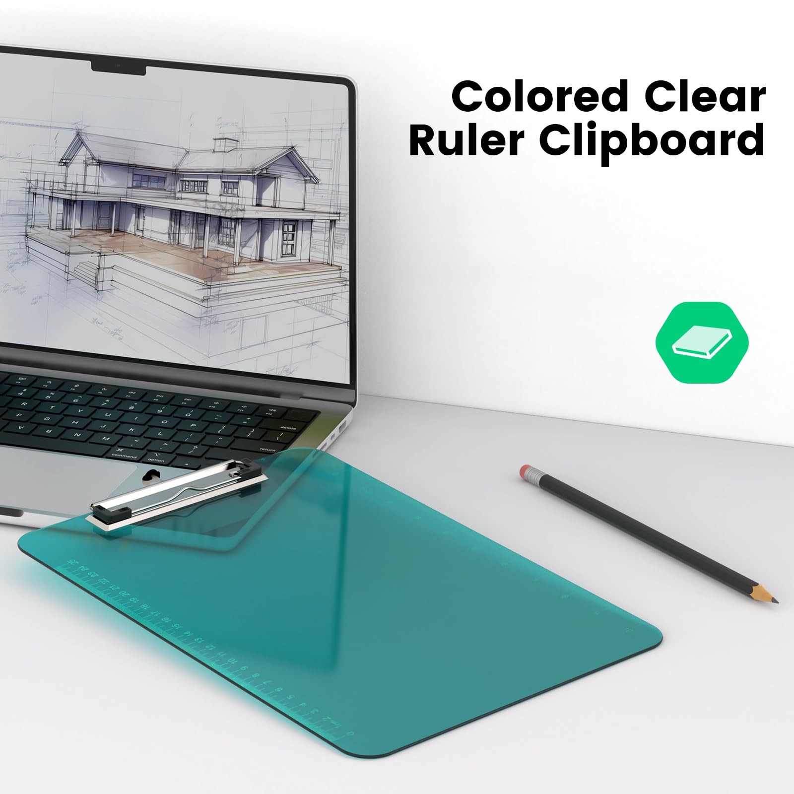 6 Pack Plastic Clipboards 8.5×11 Colored Clear Bulk Clip Board with Ruler NEW