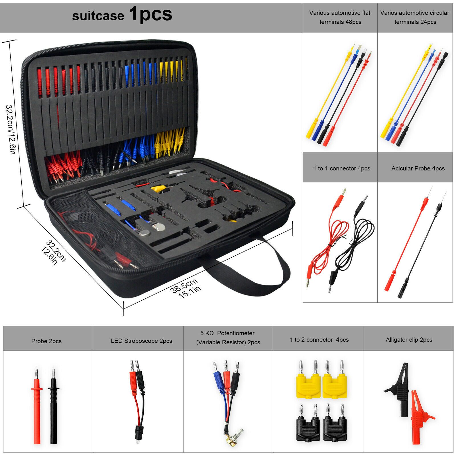 Multimeter Test Lead Kit 92PCS Electronic Tool With Alligator Clip Probe Device