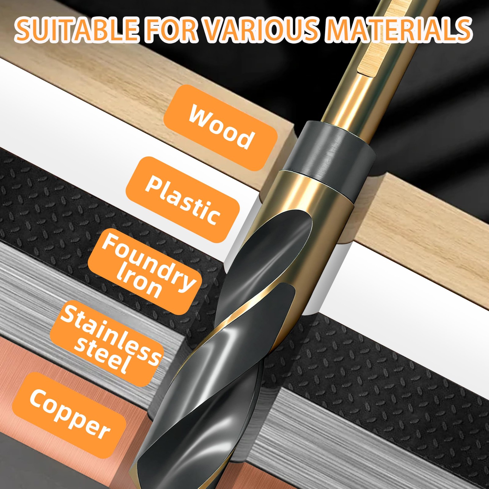 1 Inch Drill Bit,Reduced Shank Bits for Metal Wood and 1