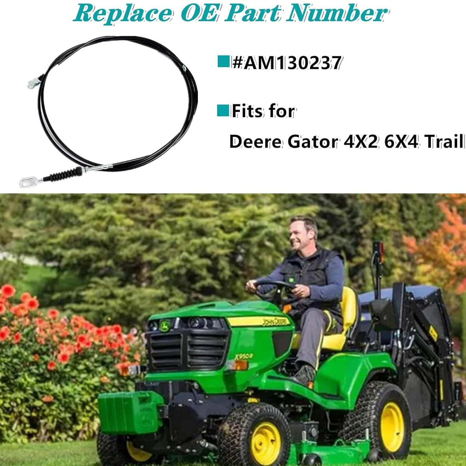 AM130237 Throttle Cable for John Deere Gator 4X2 6X4 Trail Accelerator Control