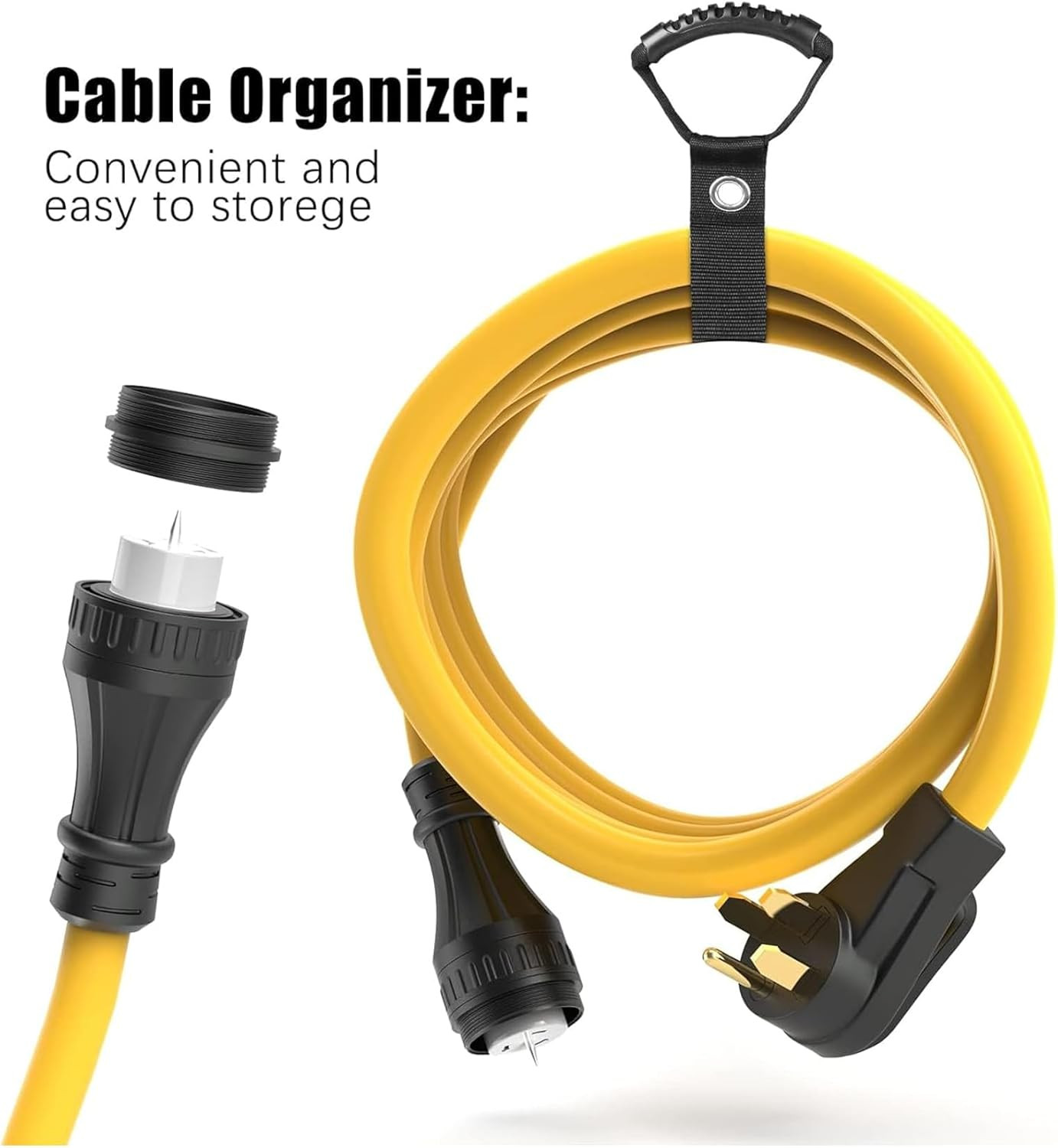 50FT 50 Amp Generator Cord & Waterproof Inlet Box Combo Kit, ETL Listed