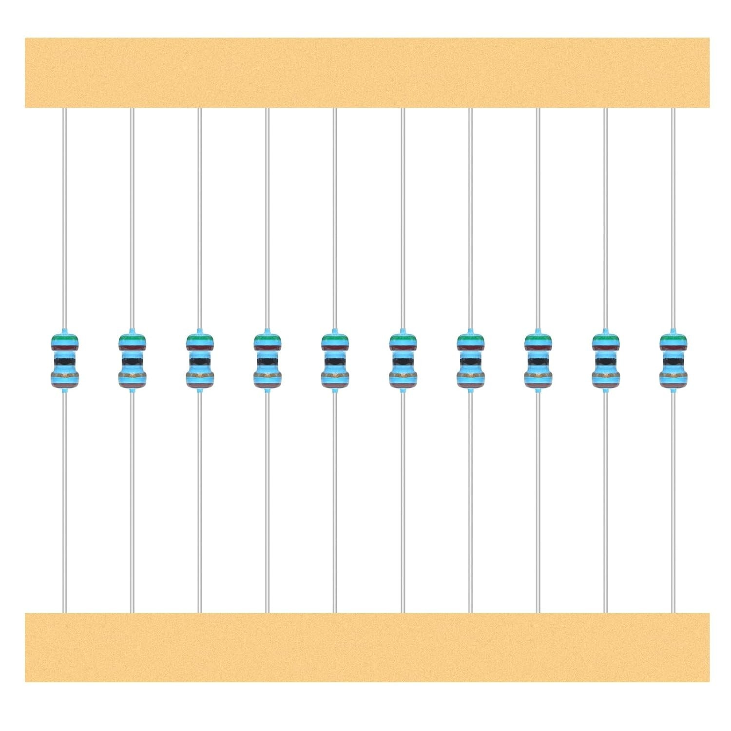1/8 Watt Resistor Assortment Kit – 48 Values from 1 Ohm to 6.8M Ohm for Projects