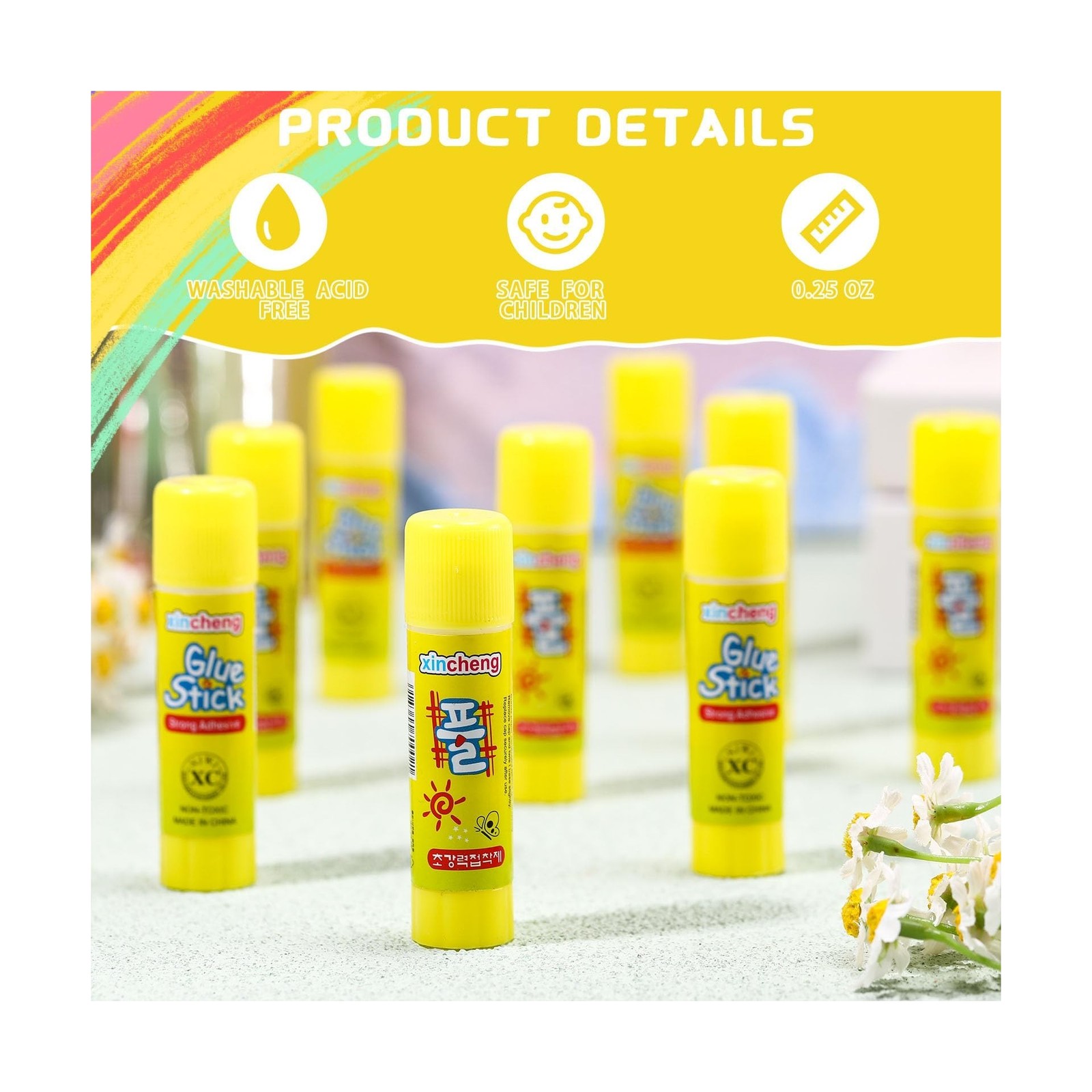 Zubebe 500 Pack White Glue Stick Bulk 0.24 oz Washable Glue Sticks for Classr…