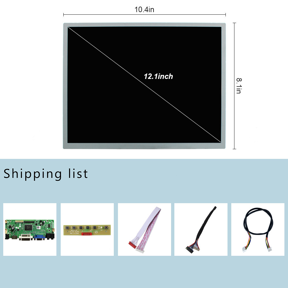 DVI VGA HDMI LCD Controller Board With 12.1″ LQ121S1LG73 800X600 LCD Screen