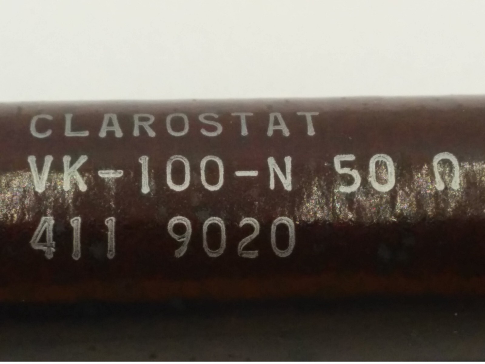 CLAROSTAT VK-100-N 50 OHMS CERAMIC RESISTOR, 411 9020 (LOT OF 2) NIB