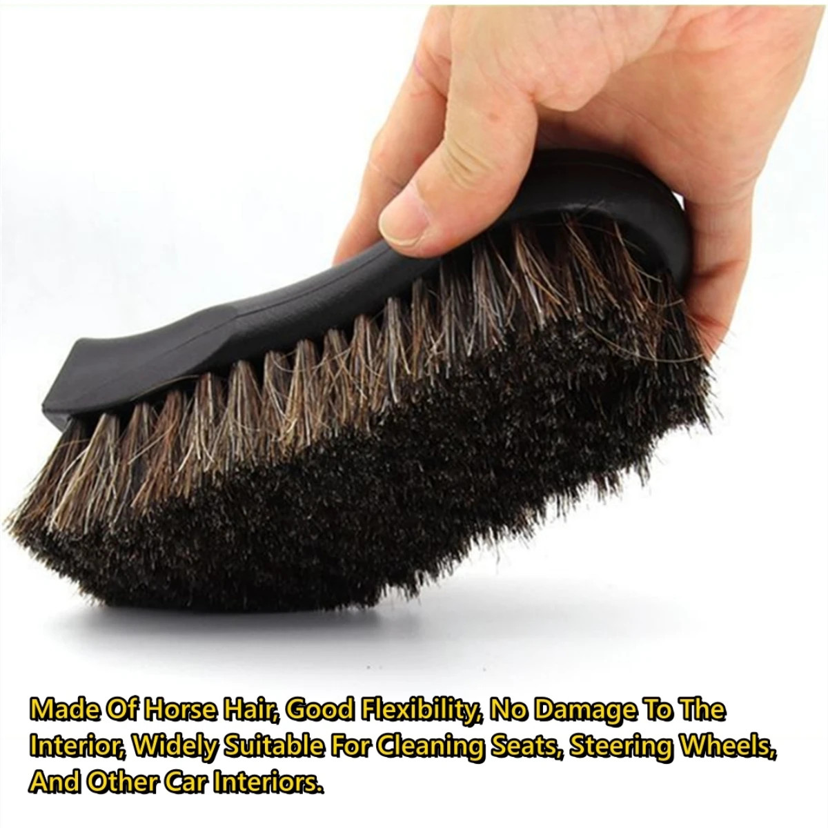 1 pc Horsehair Leather Cleaning Brush Car Interior Detailing Tool