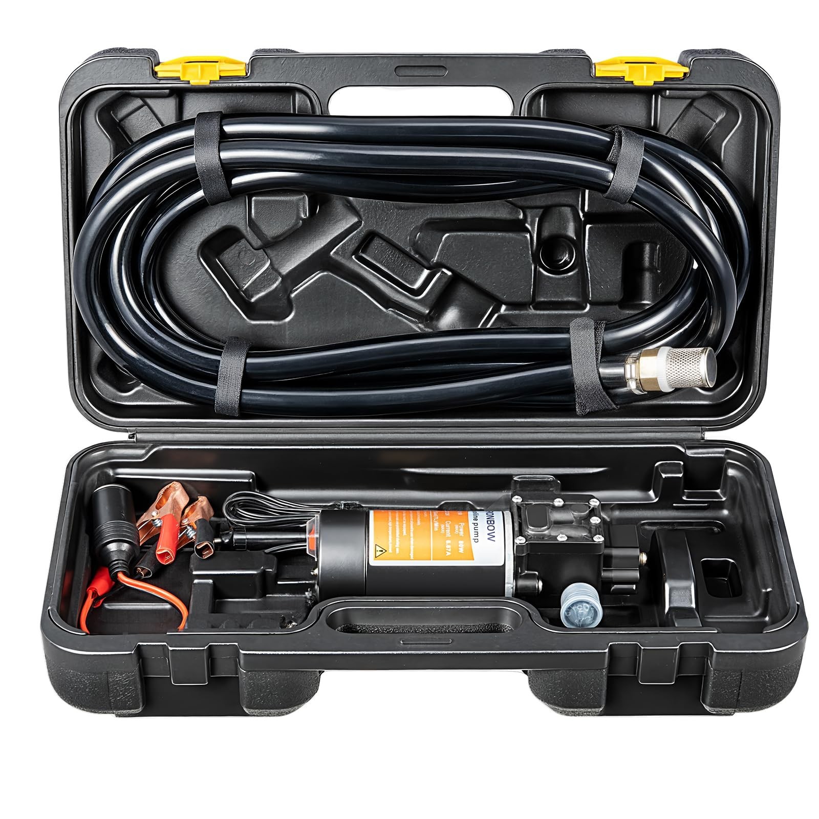 12V Electric Fuel Transfer Pump Kit – 90 GPH Gas & Diesel, Portable with Hose &
