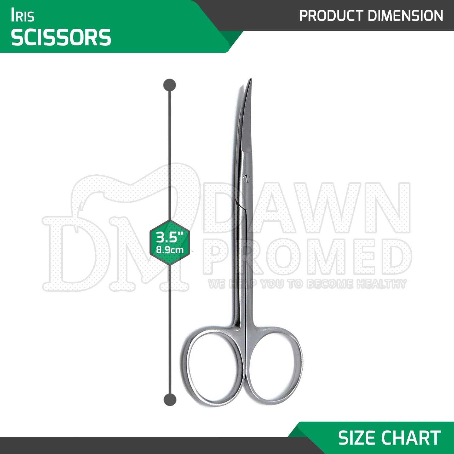 Iris Scissors 3.5″ Curved Jaws Dental Veterinary Surgical Instruments German Gr