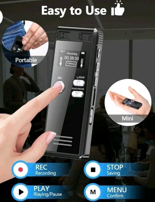 64GB Digital Recorder with Voice Activation – 4552 Hours for Lectures & Meetings