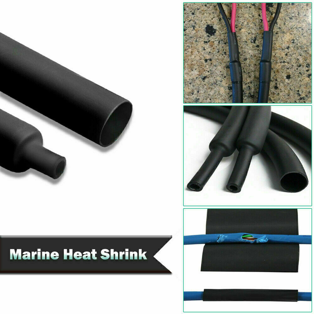 Black+Red Heat Shrink Tubing 3:1 Wire Insulation Cable Sleeve Wrap Marine Grade