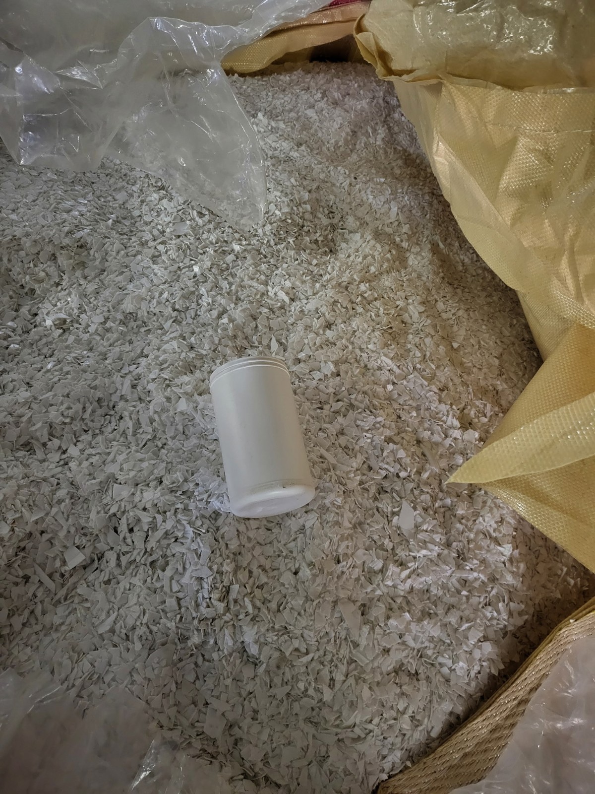Shredded White HDPE Recycled Plastics, Plastic Flakes 1 Lb, Crafting, Molding