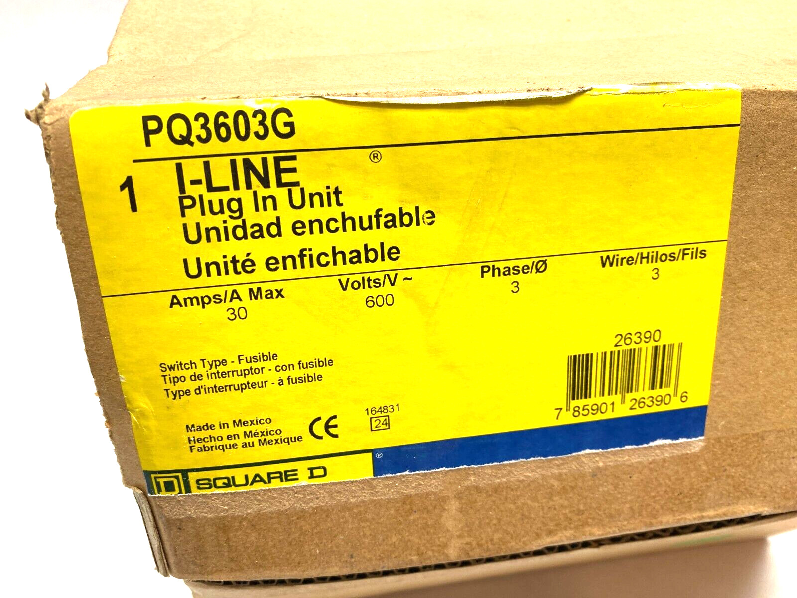 Square D PQ3603G I-LINE Fusible Busway Plug-In Unit 3-Phase 30A 600V