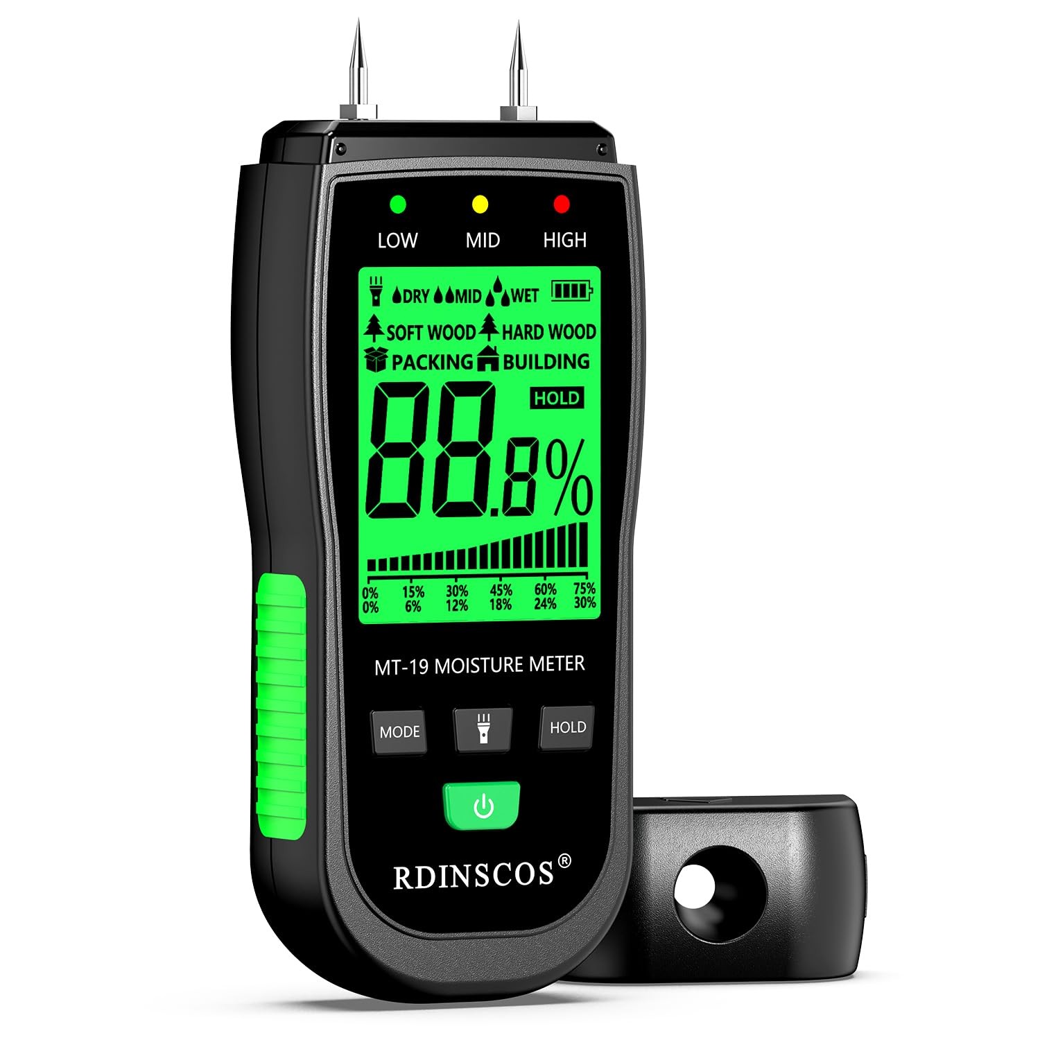 RDINSCOS Wood Moisture Meter for Hardwood and Softwood Green