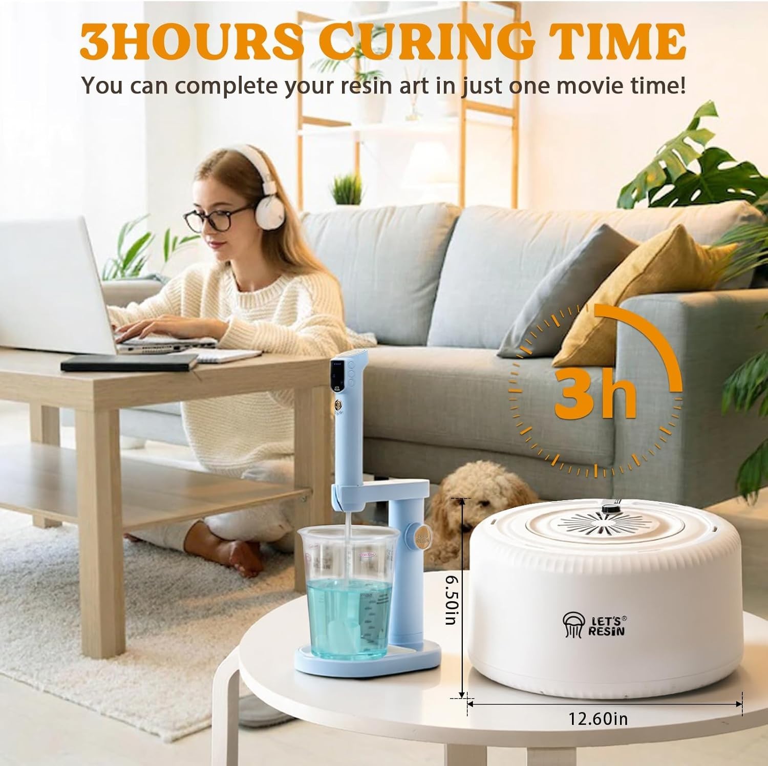 Resin Curing Machine with Large Tray for DIY Silicone Molds & Fast Drying