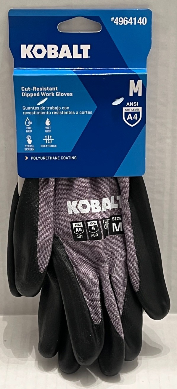 Kobalt 4964140 Medium Cut Resistant Dipped Work Gloves 1 Pair Blue Black