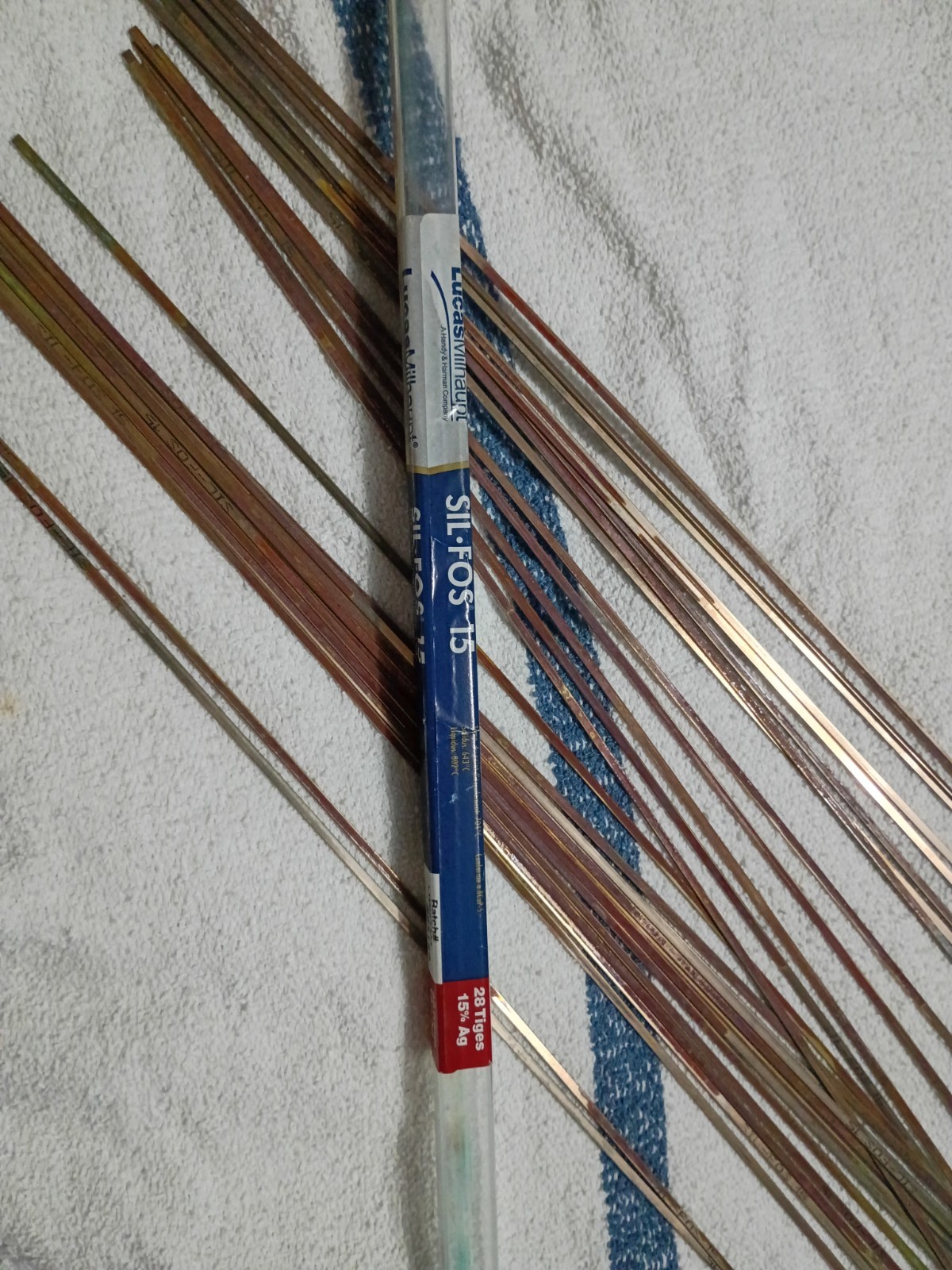 95150 Lucas Milhaupt Sil Fos Silvaloy 15% Silver Solder 28 Rods 1 pound solder