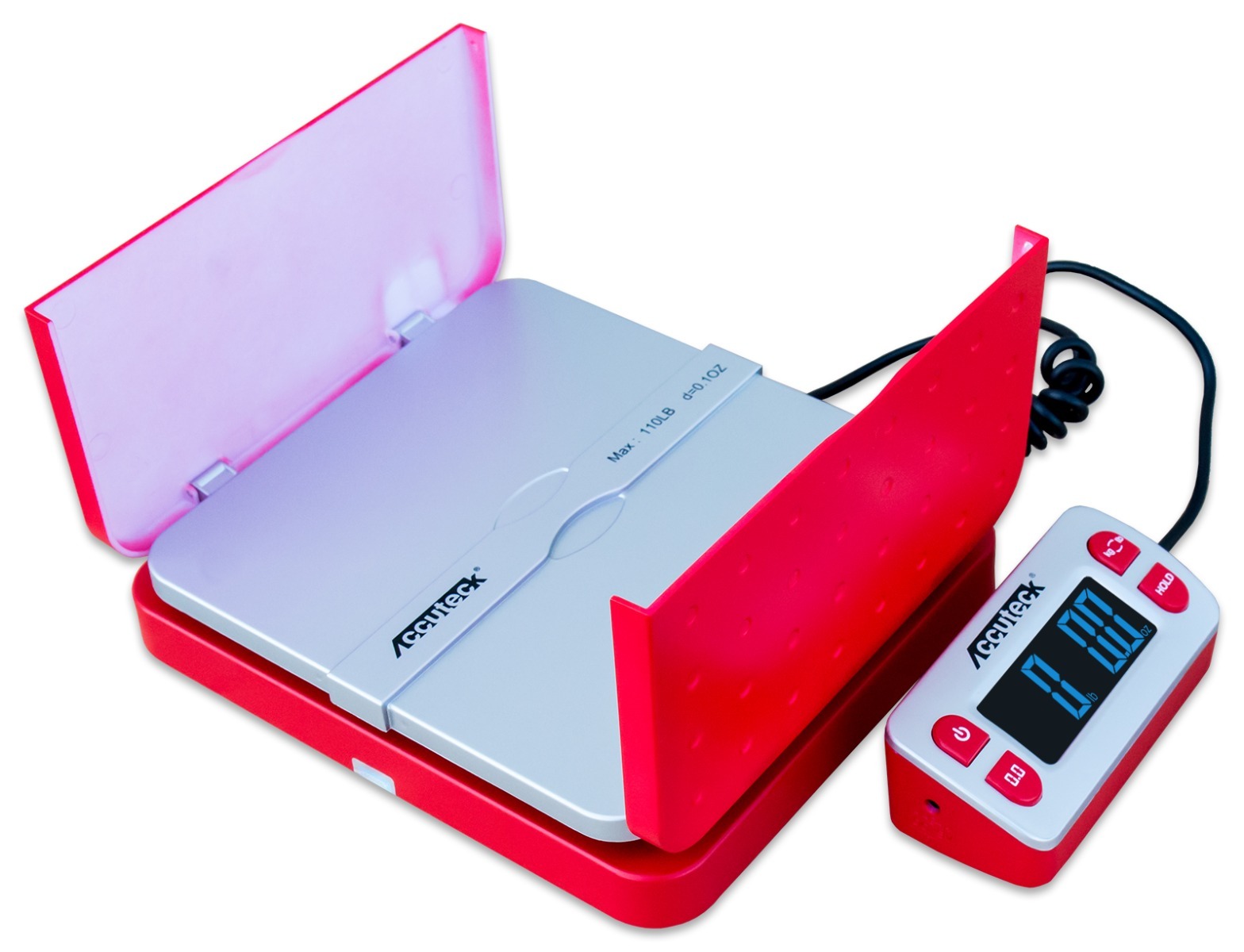 Accuteck ShipPro W-8580 110lbs x 0.1 oz Red Digital shipping postal scale
