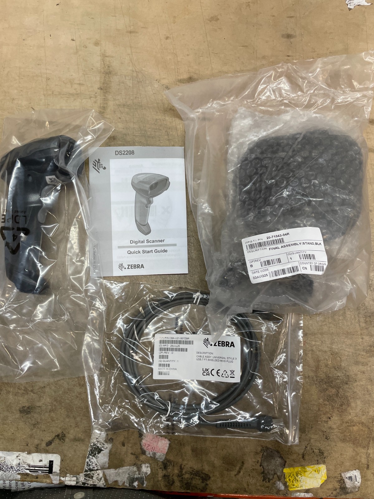 Zebra DS2208 Corded Barcode Scanner with Cable and Stand – DS2208-SR7U2100SGW