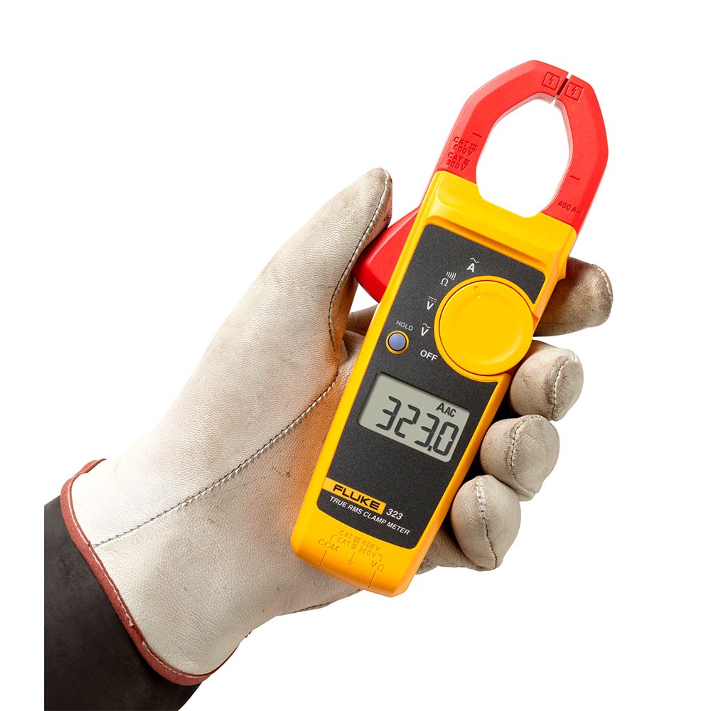 Fluke 323 True-RMS Digital Clamp Meter, 600V AC & DC Voltage, Carrying Case
