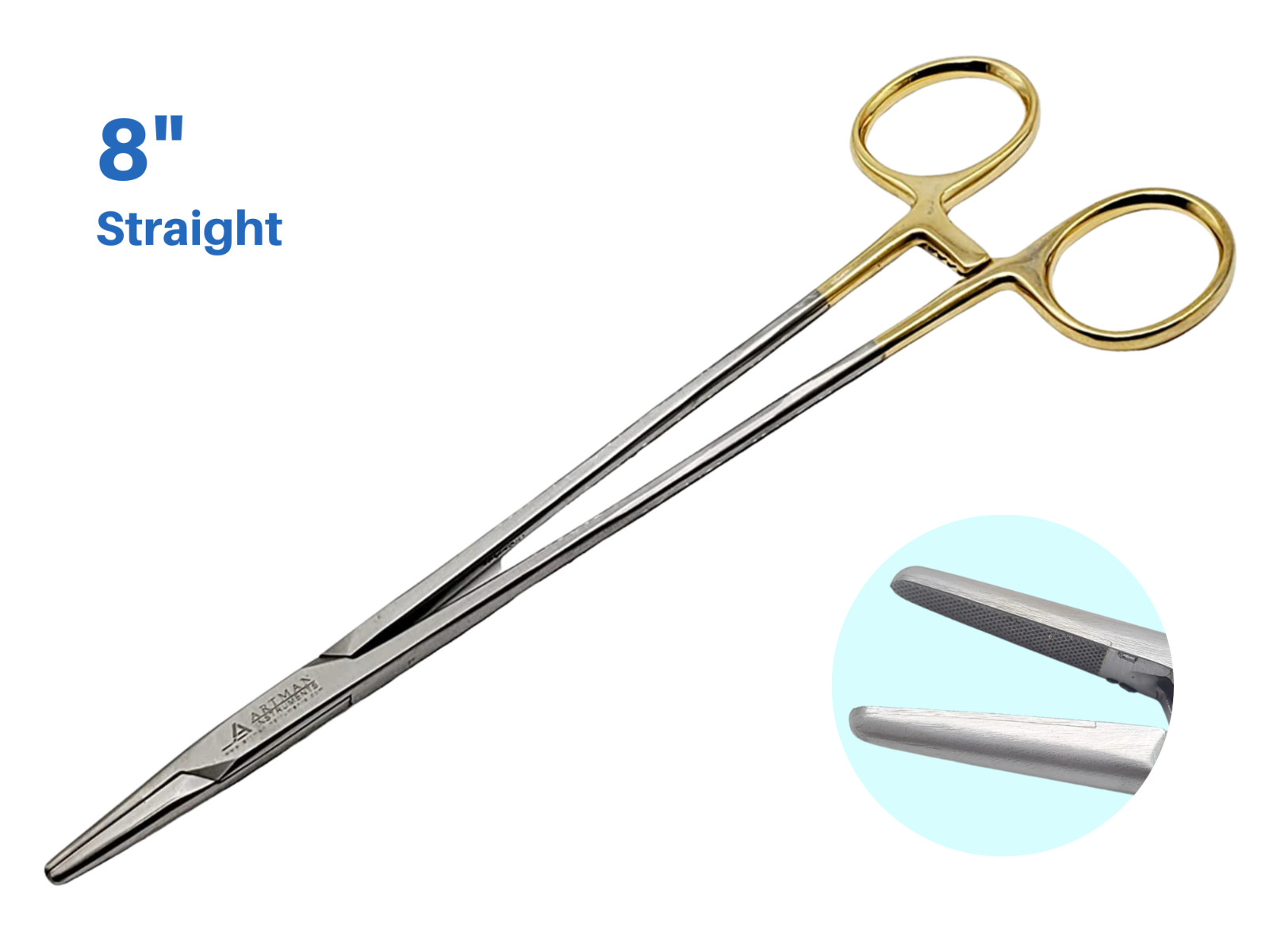 Mayo Hegar Needle Holder 8″ Surgical Needle Driver with Tungsten Carbide ARTMAN