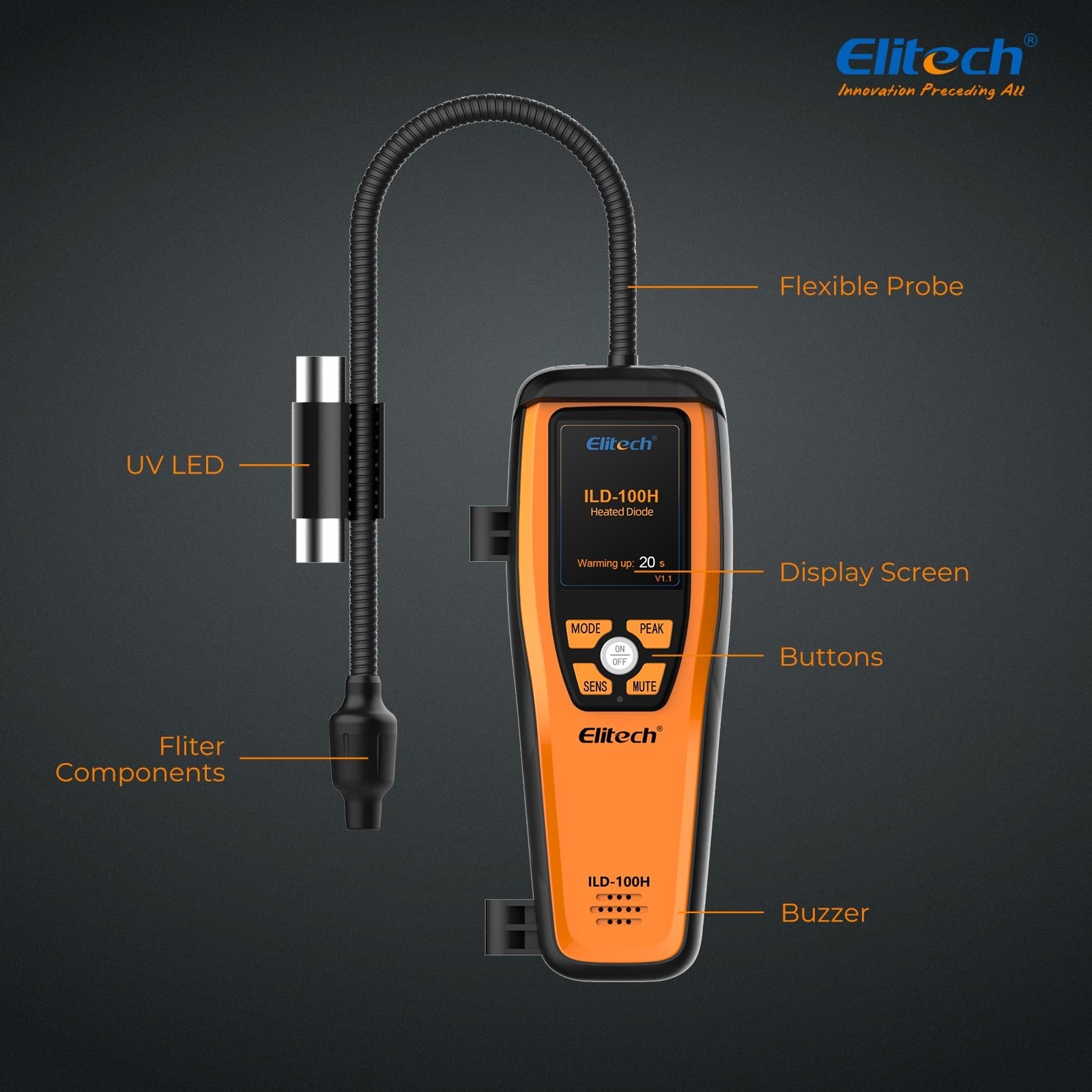 HVAC Refrigerant Leak Detector – Heated Diode Sensor for R22 R410A R134A R1234YF