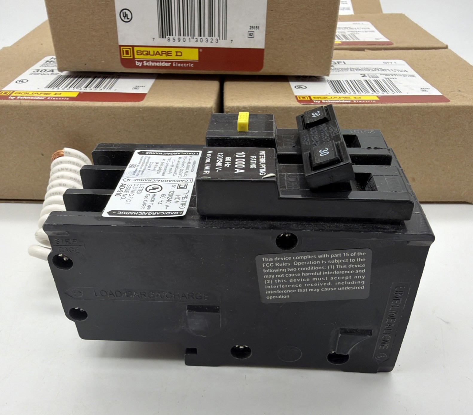 SQUARE D HOM230GFI 30A 2-POLE GFCI BREAKER HOMELINE 240V 7 PACK NEW