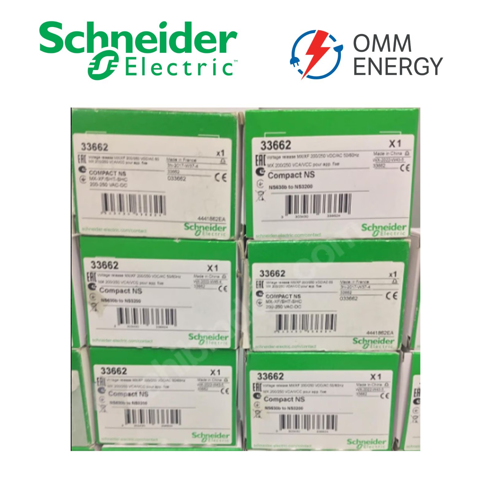 Schneider Electric 33662 Shunt Trip Release Or Closing Coil 200-250V AC/DC