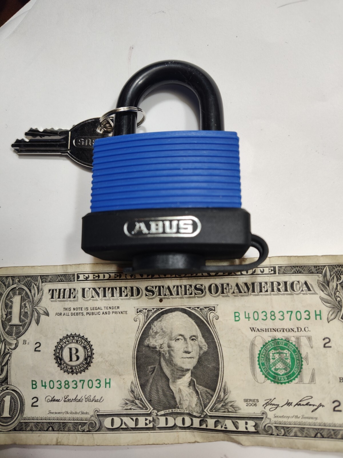 ABUS 70IB/50 MK KD Keyed Padlock, 59/64 in,Rectangle,Blue 5UKK2