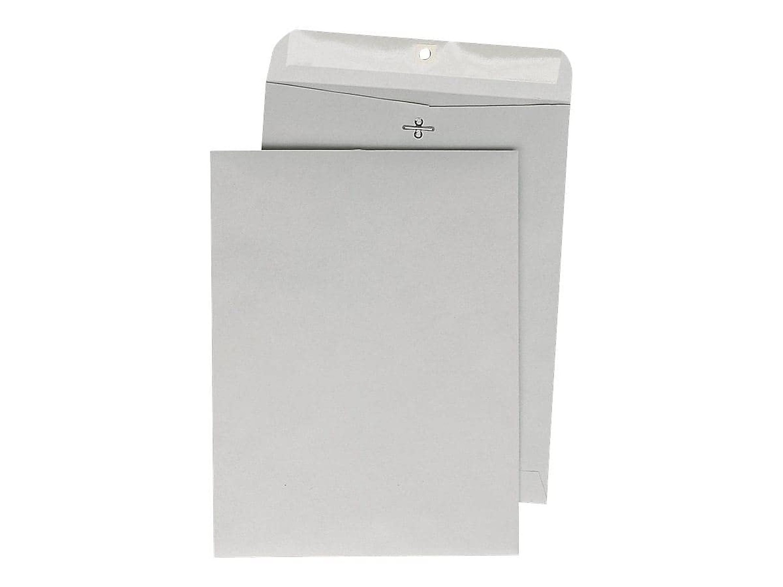 Quality Park 38610 Clasp Envelope, 12 x 15 1/2, 28lb, Executive Gray, 100/Box