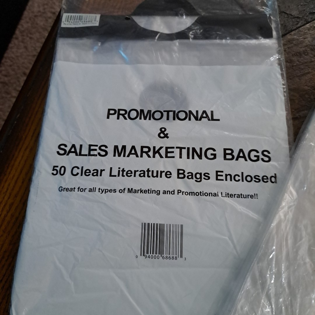 Promotional-Sales Marketing Bags.Total 94 Unopen-50.Open-44.Clear.Doorknob Bags