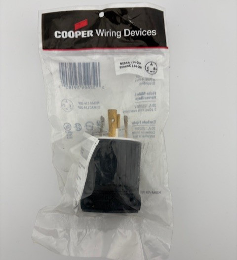 Eaton L1420P Industrial Locking Plug 20A 125/250V NEMA L14-20 Male Cord End NEW