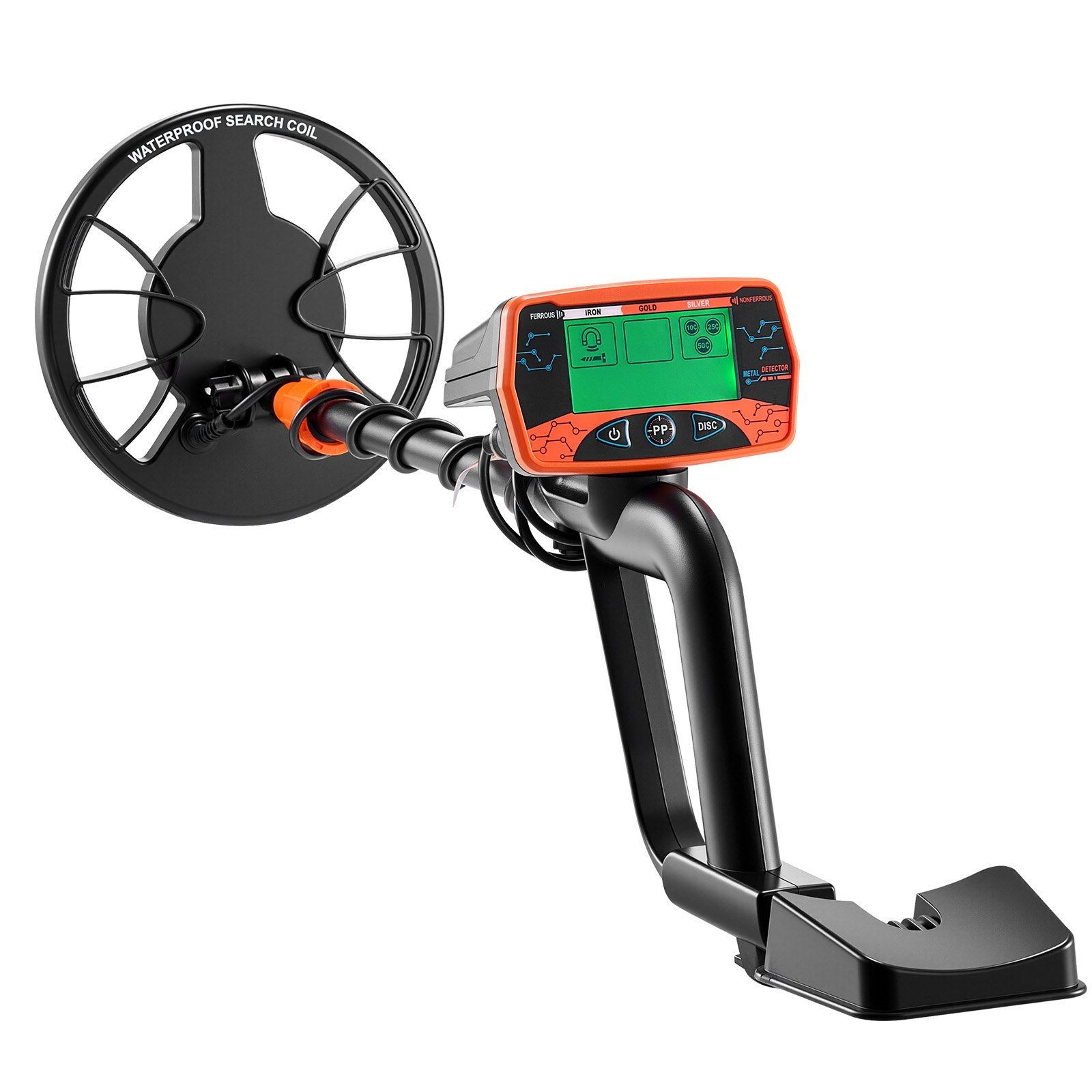 Professional 8″ Gold Metal Detector: 5.8kHz, FSTN Sunlight Display, IP68 Coil