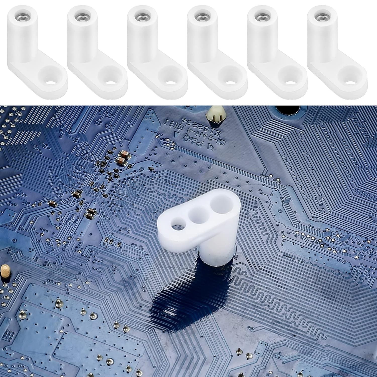 50 PCS PCB Board Mounting Feet with Screws, White L Shape Circuit Board Pl