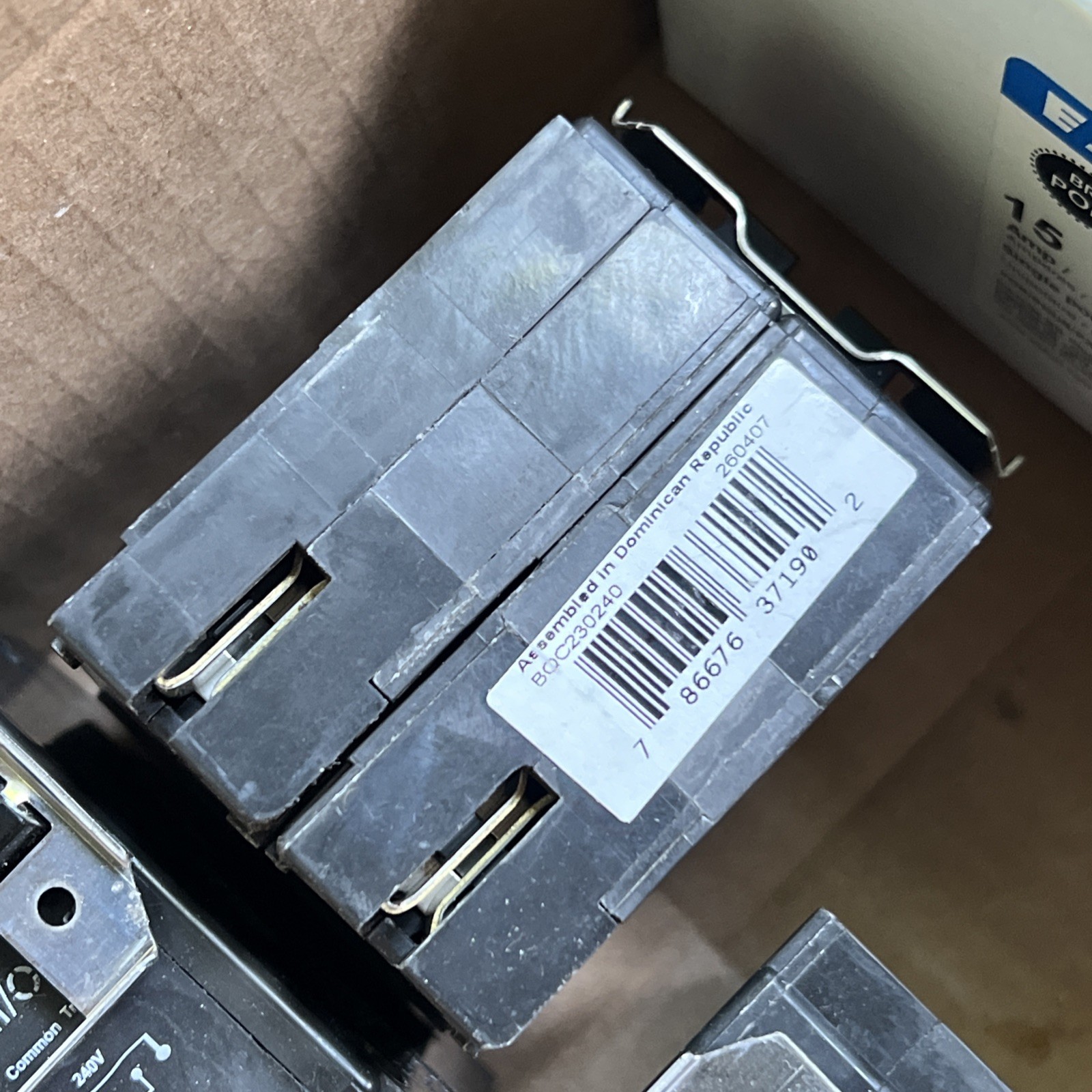 X3 Eaton BQC230240 quad 2P 30A 2P 40A 240v plug on circuit breaker Cutler Hammer