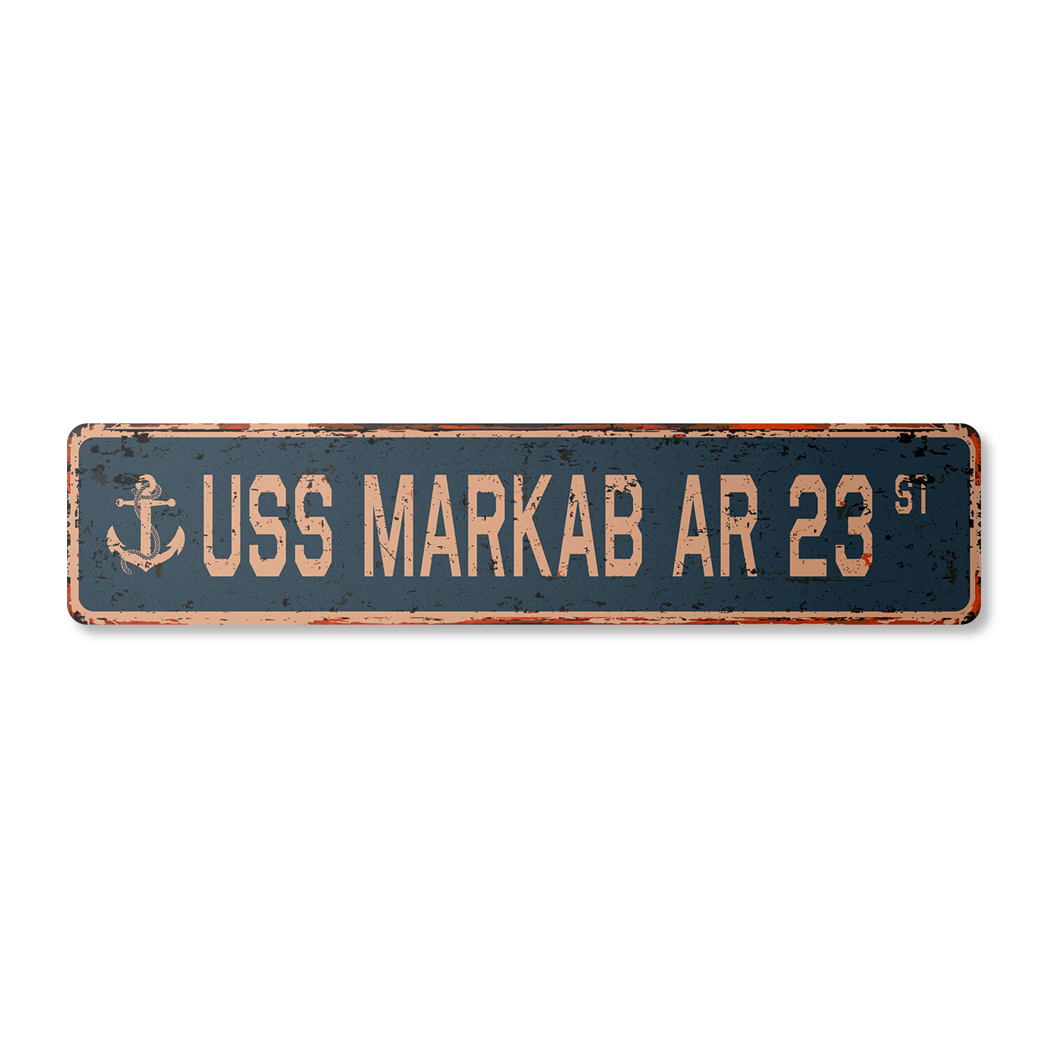 USS MARKAB AR 23 Vintage Street Sign us navy ship veteran sailor rustic gift