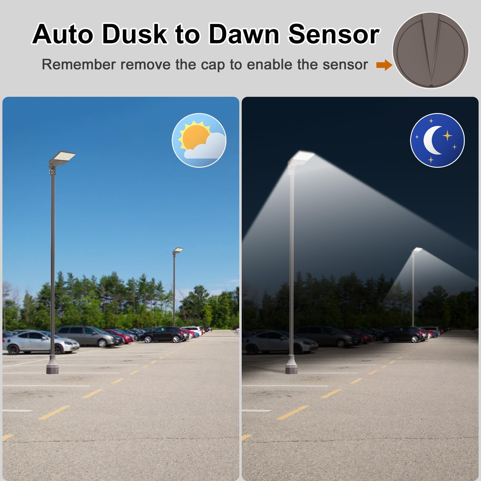 200W LED Parking Lot Light Commercial Outdoor IP65 Shoebox Street Pole Lamp