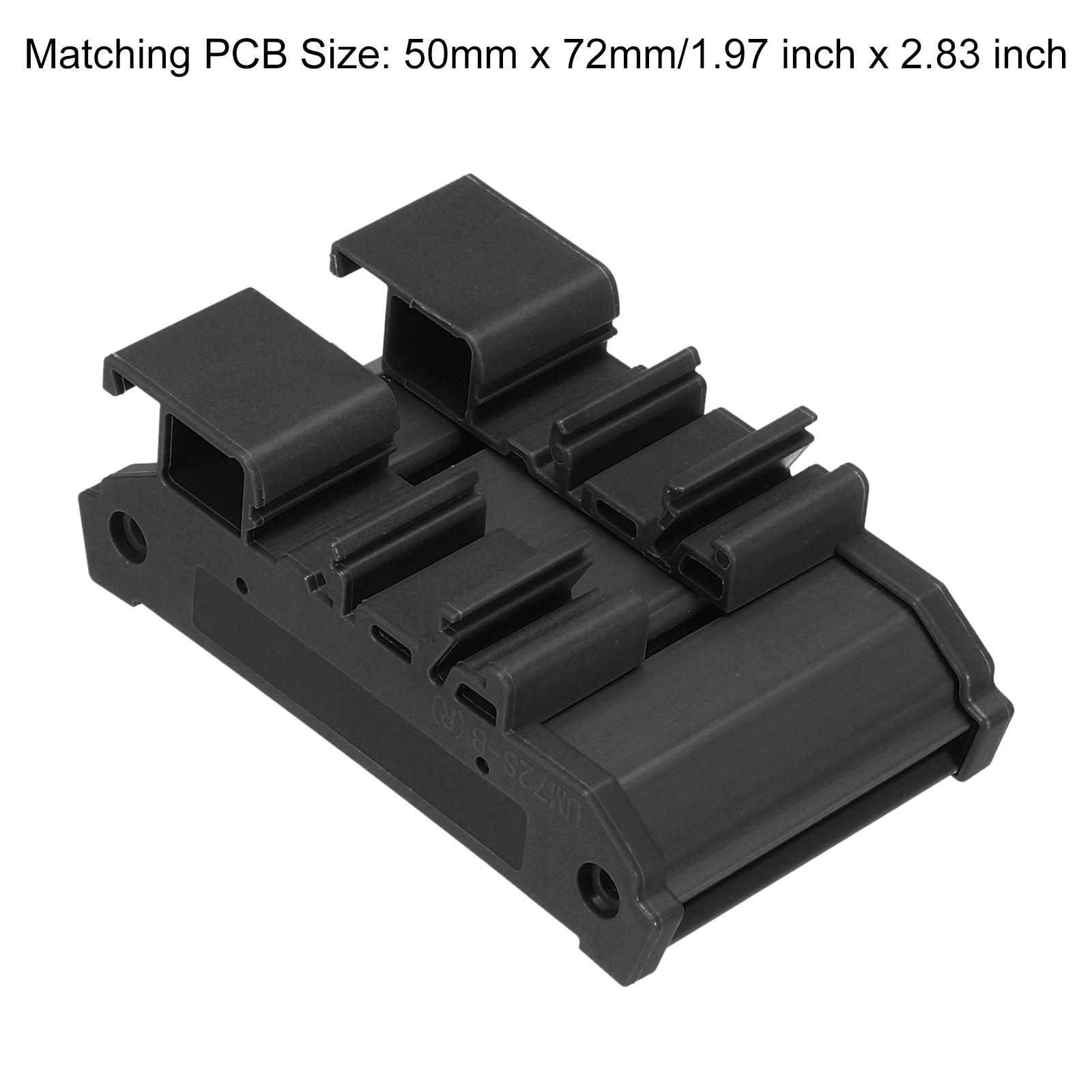 DIN Rail Mount Carrier for 50mm x 72mm PCB Housing Bracket Black