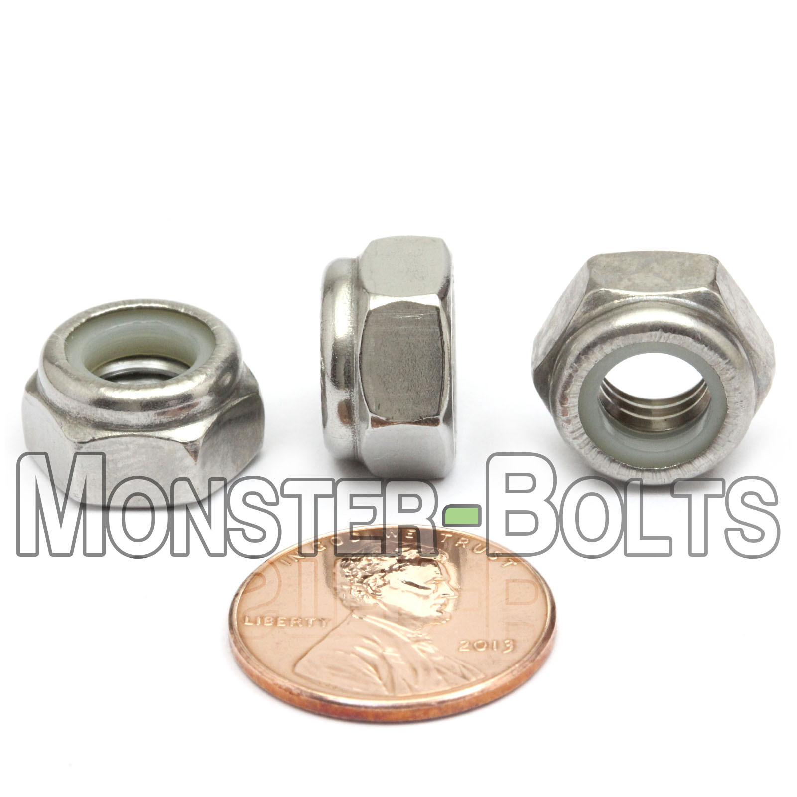 M8-1.25 / 8mm – Qty 10 – Nylon Insert Hex Lock Nut DIN 985 – A2 Stainless Steel