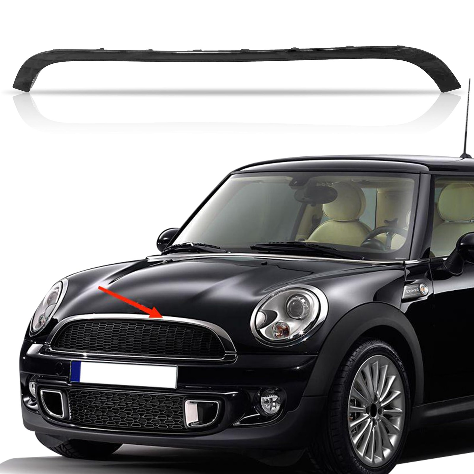 Glossy Black Grille Trim Hood Molding Mini Cooper R55 R56 R58 R59 51132751040