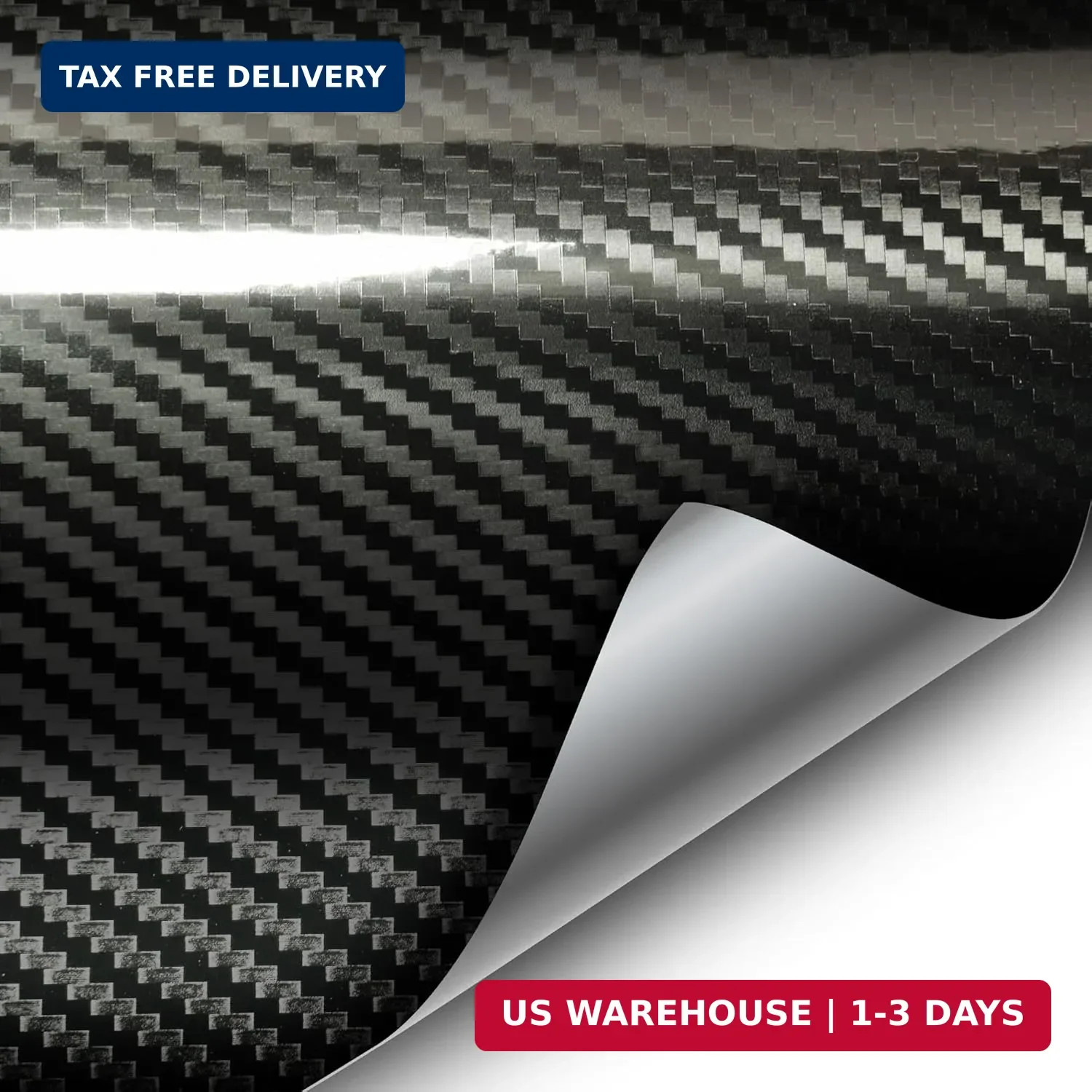 VViViD Epoxy High Gloss Carbon Fiber Architectural Vinyl Wrap (1ft x 5ft, Black)