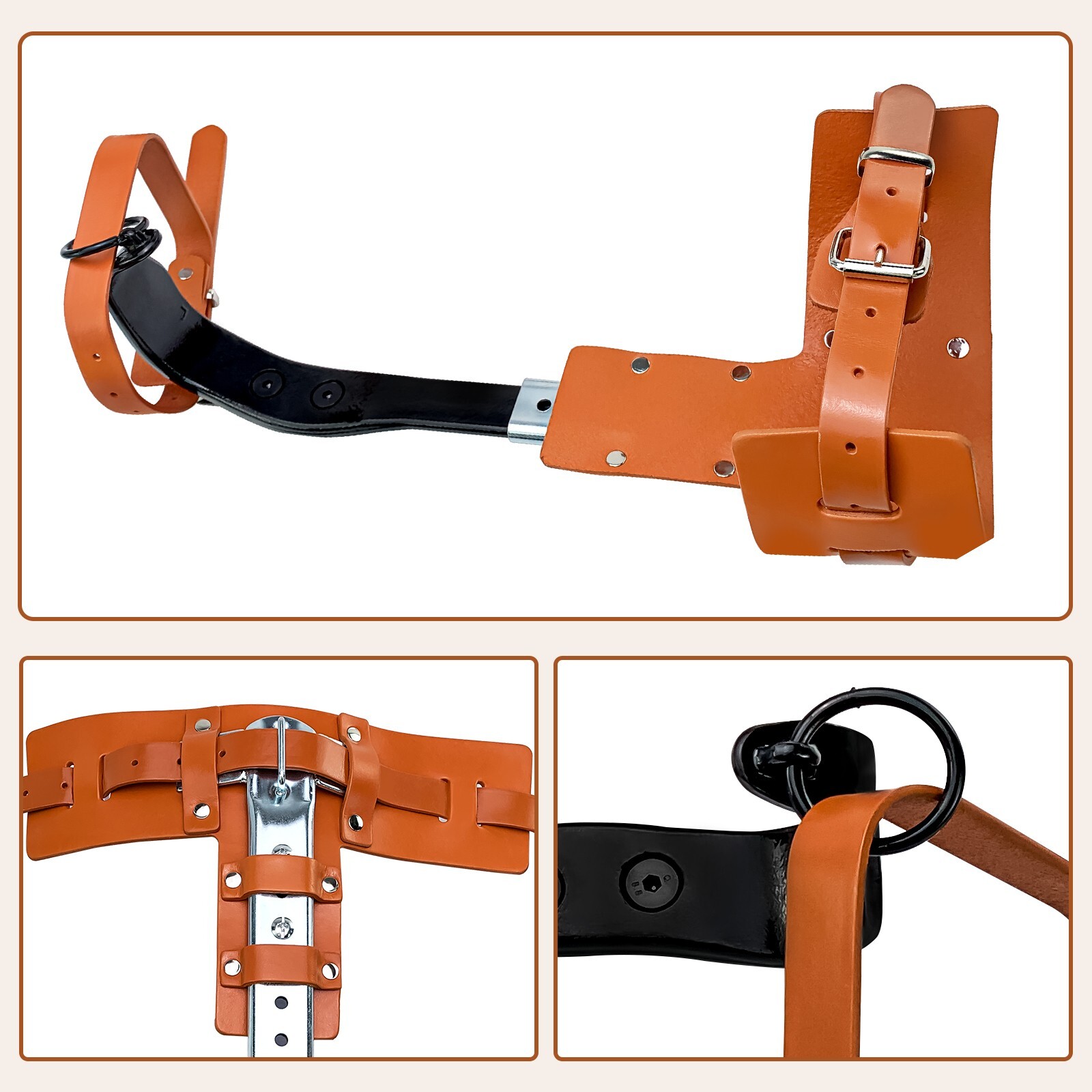 Tree Spikes Adjustable Height Pole Tree Climbing Spurs Steel w/2 Climbing Gear