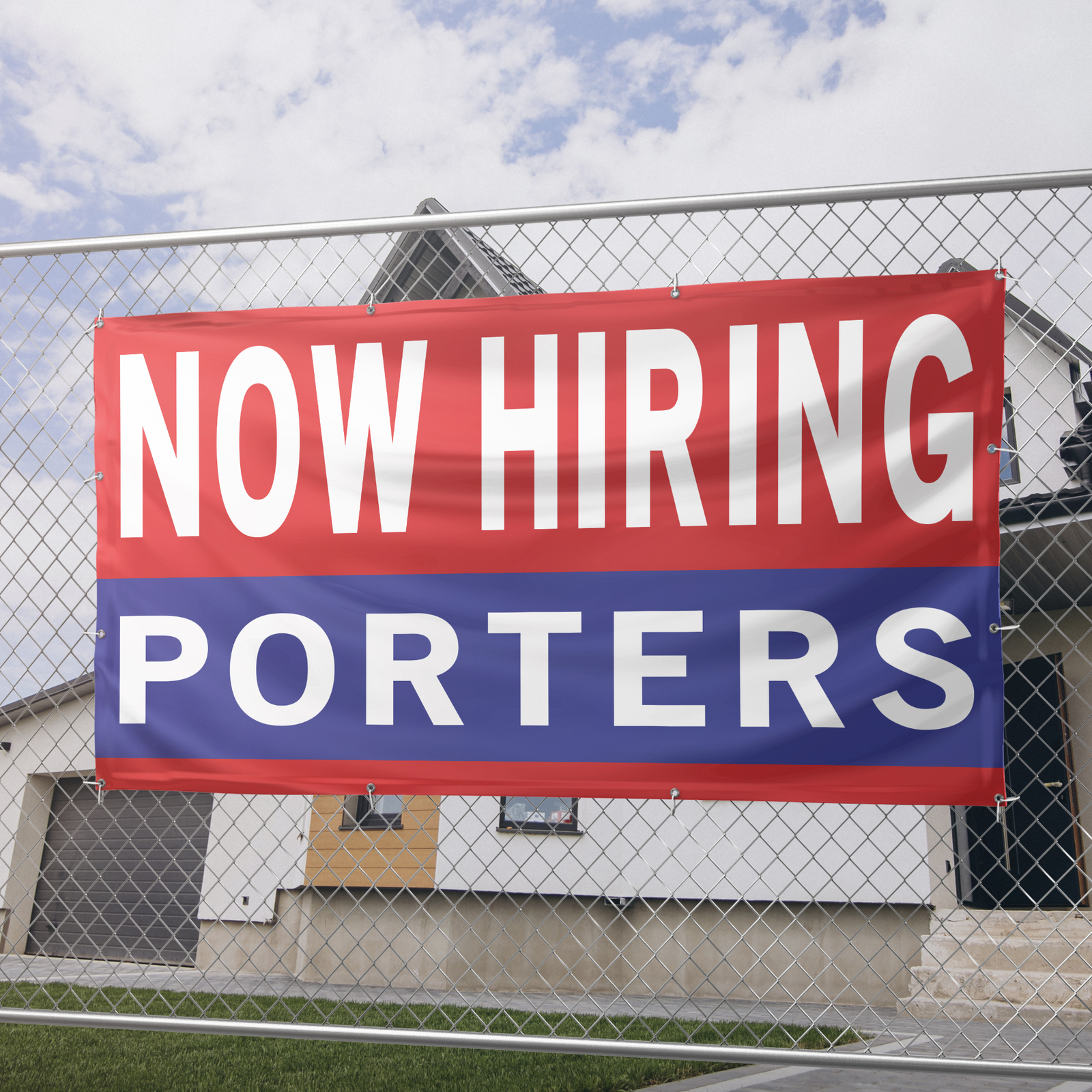 Now Hiring Porters 13 oz Heavy Duty Vinyl Banner Jobs Available Help Wanted Sign