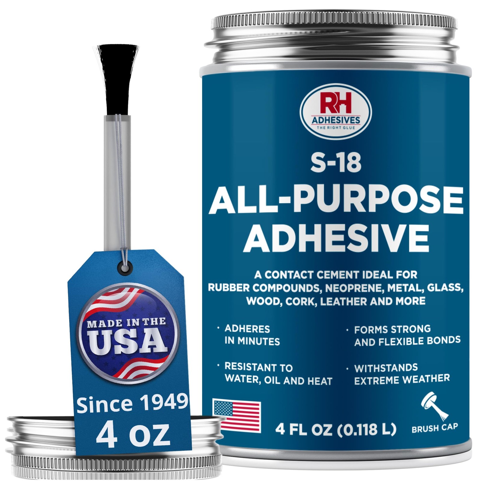 S-18 All-Purpose Adhesive, 4 oz. can – Multi-Purpose, Rubber, Metal, Leather,…