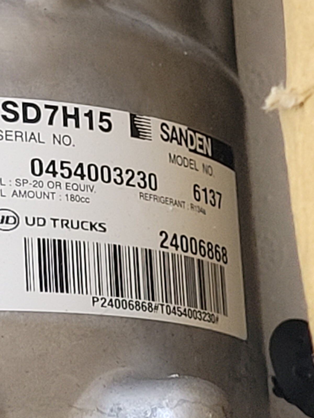 Sanden SD7H15 R134A Copressor Model 6137 4 Groove Genuine