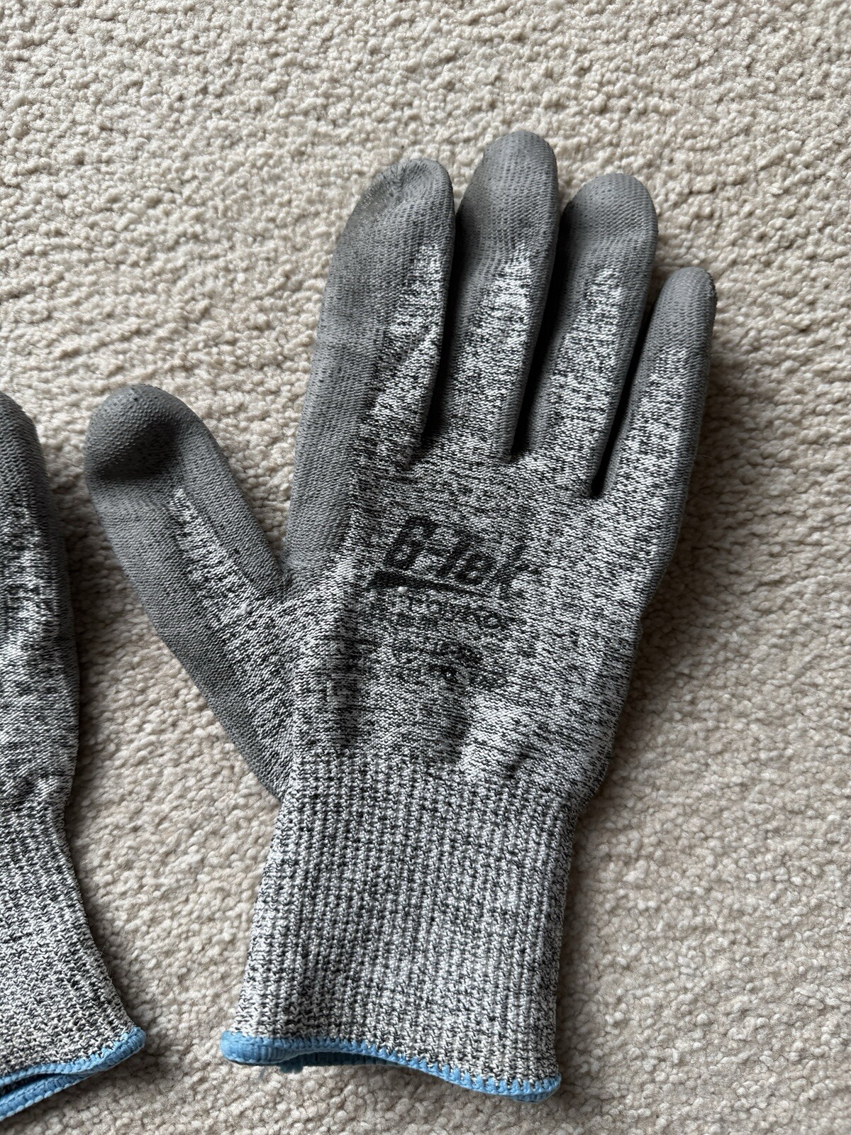 G-Tek Polykor PIP Industrial Products 16-530/ XXL Work Gloves Heather Grey Blue