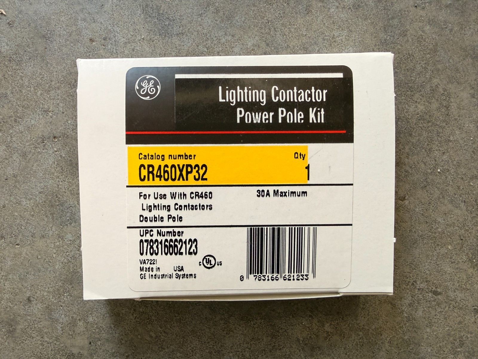 General Electric CR460XP32 2p 30a Lighting Contactor Power Pole NEW 460XP32