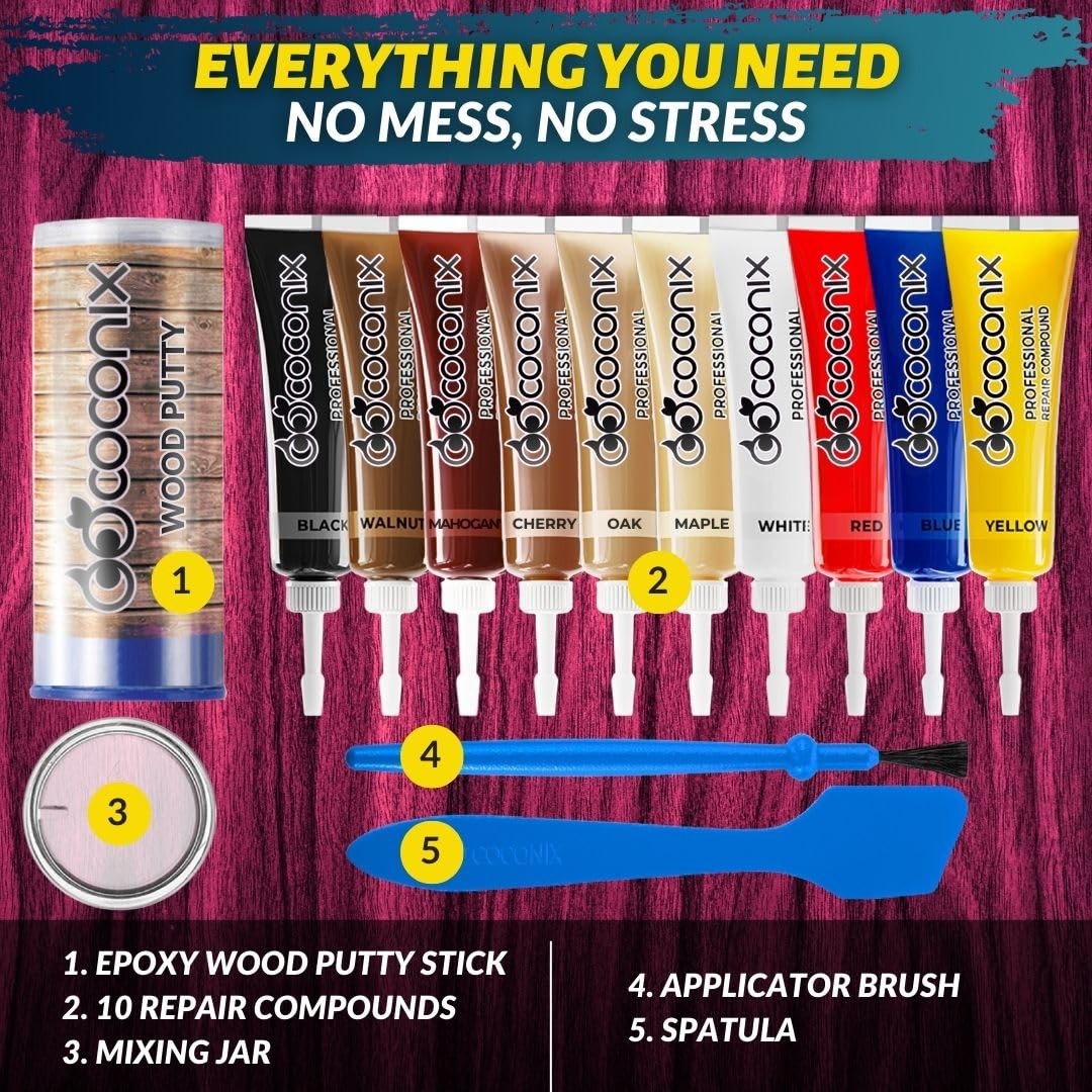 Coconix Floor & Furniture Repair Kit | 1 Count (Pack of 1), Multi-coloured