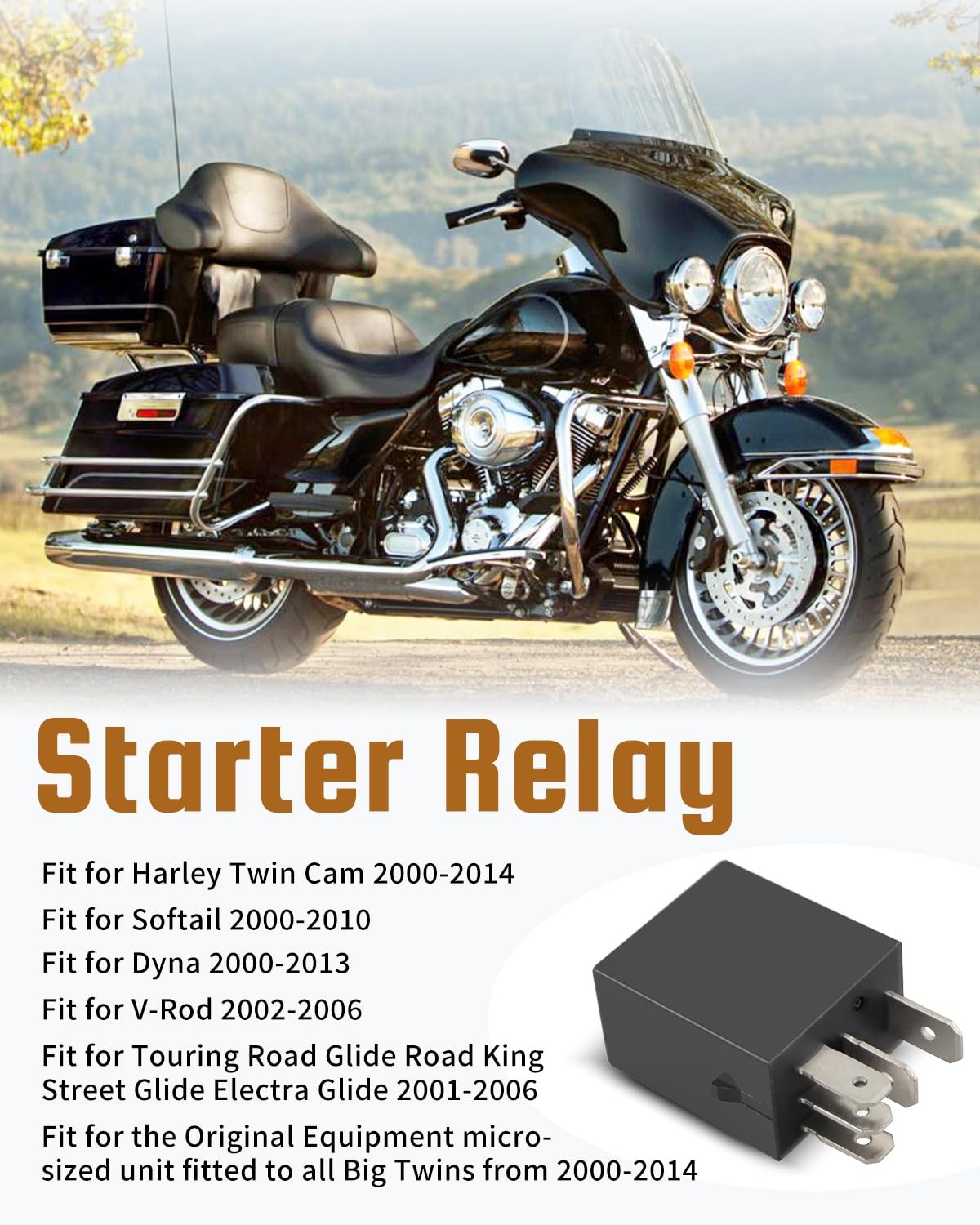 Starter Relay Fit for Harley Twin Cam 2000-2014, Softail 2000-2010 Dyna…