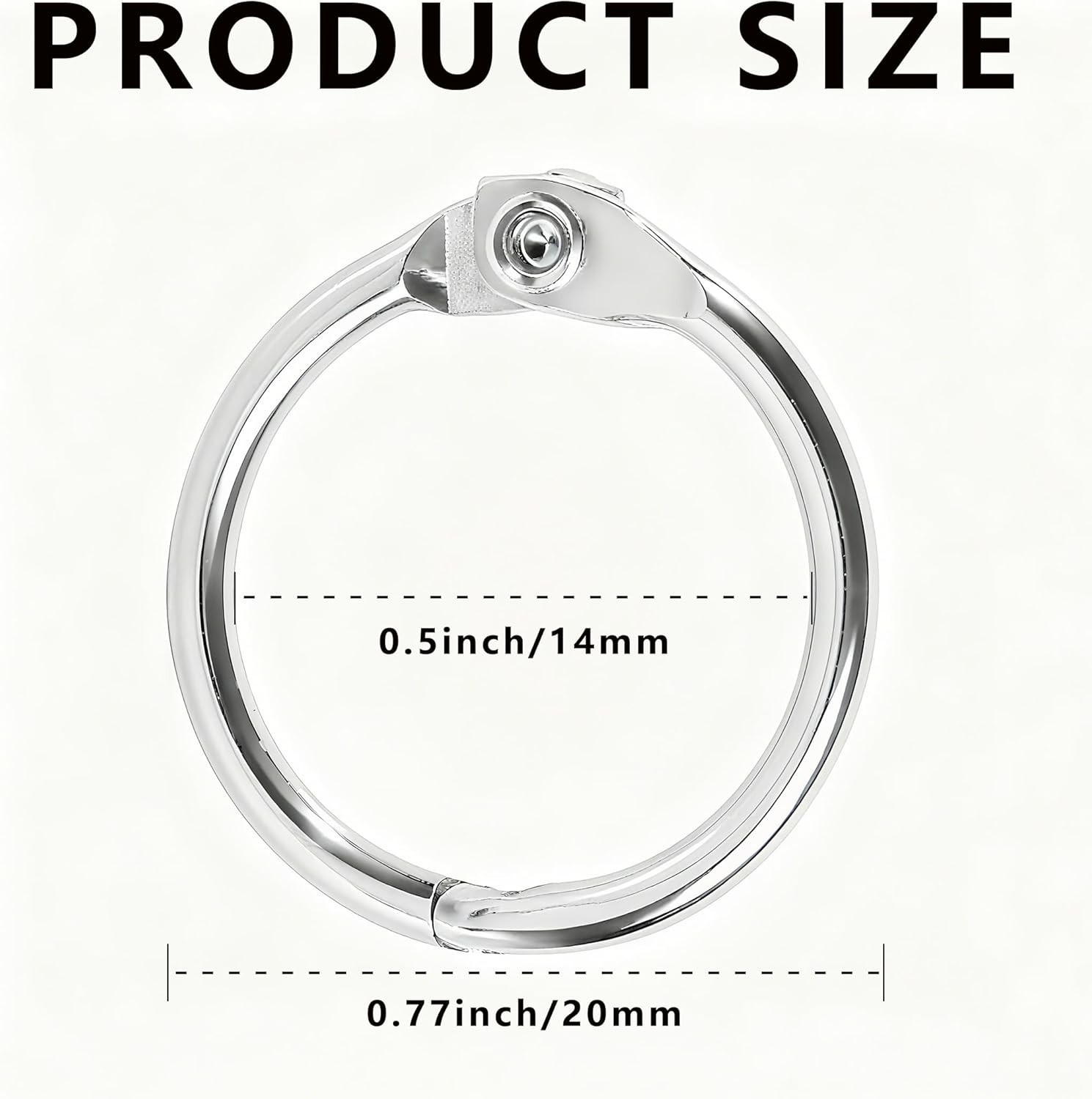 Small Binder Rings 1/2 inch 50 Pcs Mini Book Rings Small Key Ring Metal Loose…
