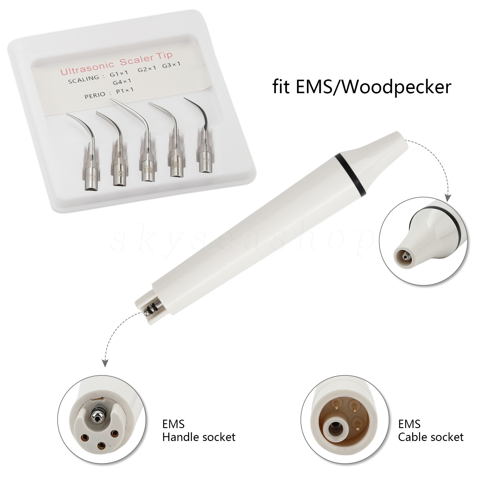 Dental Scaler Ultrasonic 2 Bottles Fits EMS Cavitron SKYSEA & Handpiece HW-3H